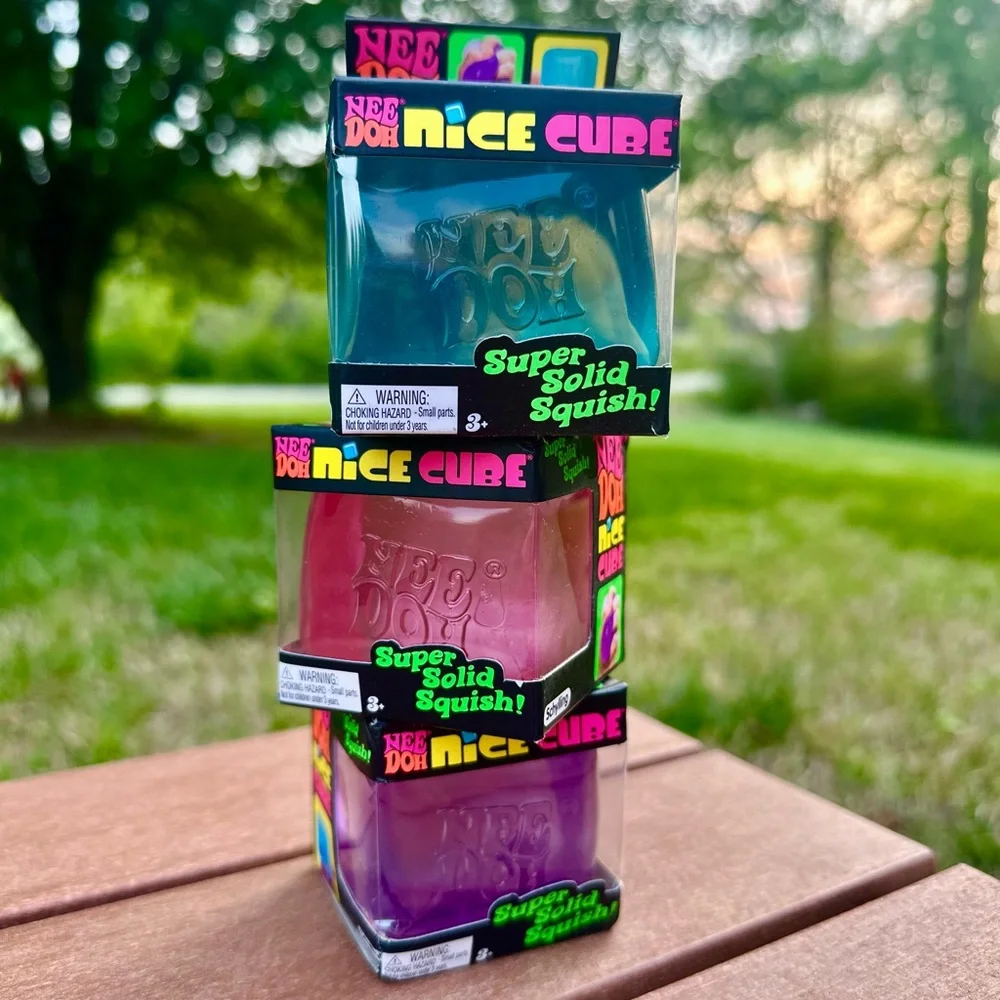 NEW NeeDoh Nice Cube PINK Super Solid Squish Nee Doh Fidget Toy Viral Tiktok